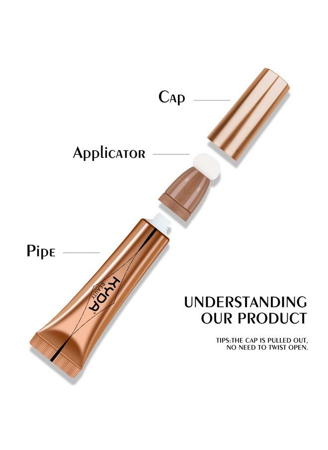 Contour Beauty Wand, Liquid Face Concealer Contouring With Cushion Applicator, High Coverage Natural Matte Finish, Lightweight Blendable Super Silky Cream Contour Stick-Medium