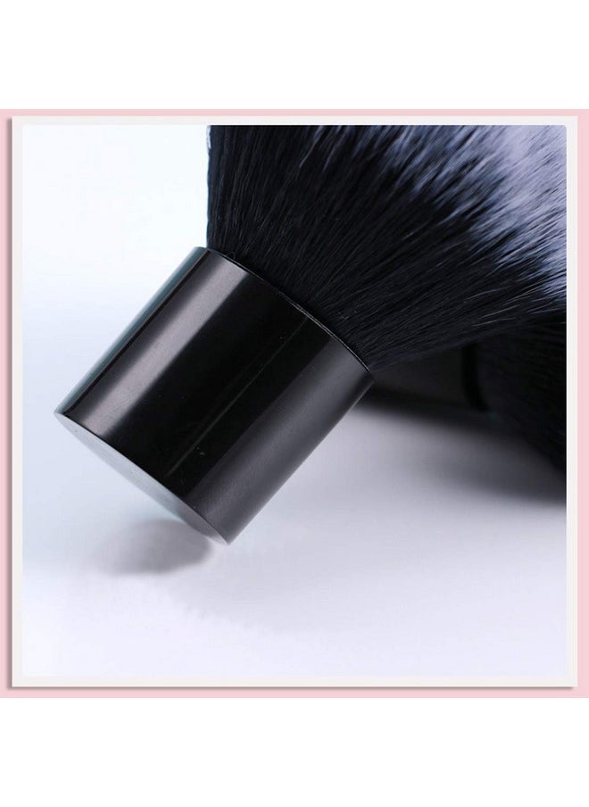 Large Mineral Powder Brush Foundation Brush Contour Brush Blush Brush Bronzer Brush Face Blender Buffing Blending Kabuki Makeup Brushes Thick And Dense Full Coverage (Round Top, Black)
