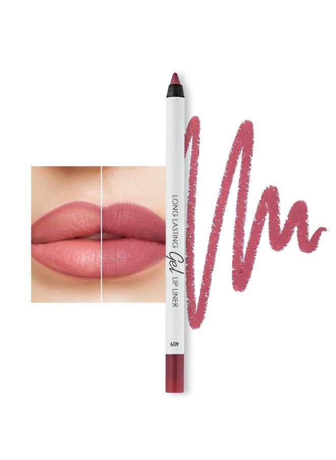 Matte Gel Lip Liner Pencil | Weightless & Creamytexture - Sharpenable - Longwear & Waterproof - High Pigmented & Flawless Finish - Cruelty-Free & Paraben-Free,- 409, 1,7G/0.05Oz