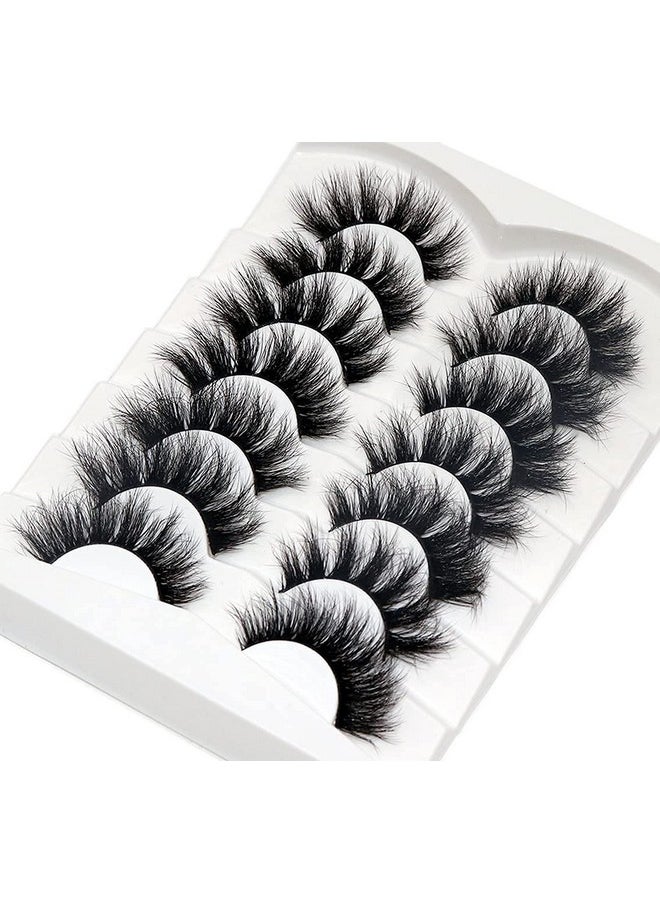 False Eyelashes Wispy Faux Mink Lashes Fluffy Handmade Fake Eyelashes Natural Look 7 Pairs Pack Luxury Cat Eye Lashes (801)