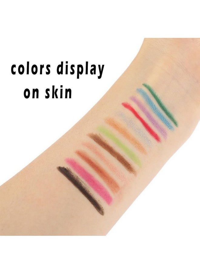 Eyeliner Pencils - 12 Colors Retractable Eye Makeup Liners For Women, Easy Apply Colored Eyebrow Pencil Waterproof Soft Crayon Eye Shadow Set