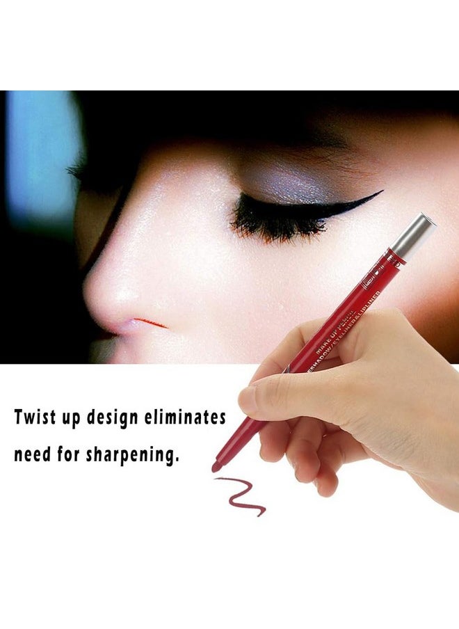 Eyeliner Pencils - 12 Colors Retractable Eye Makeup Liners For Women, Easy Apply Colored Eyebrow Pencil Waterproof Soft Crayon Eye Shadow Set