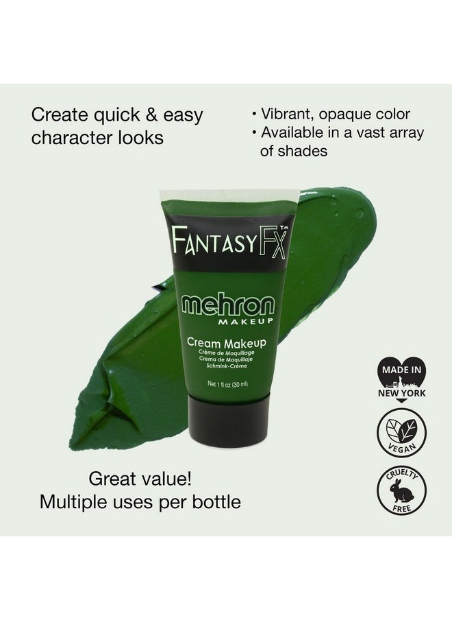 Makeup Fantasy Fx Cream Makeup | Water Based Halloween Makeup | Green Face Paint & Body Paint For Adults 1 Fl Oz (30Ml) (Green)