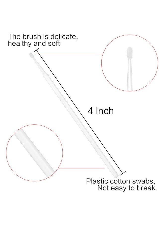 600 Pcs Disposable Micro Applicators Brush Eyelash Extension Individual Applicators Mascara Brush For Make Up And Clean And Compatible And Personal Care (White)