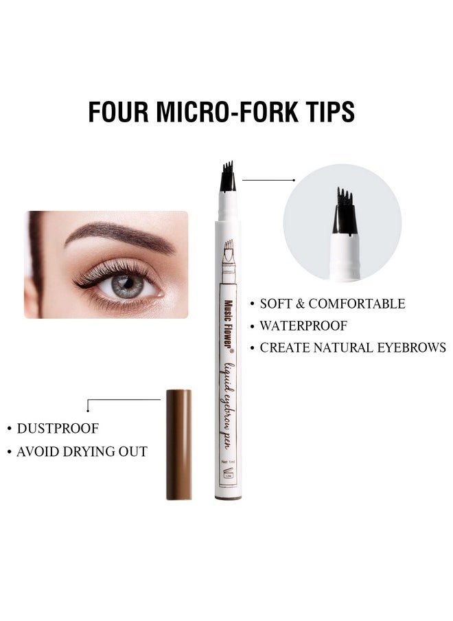 Eyebrow Pen, Liquid Eyebrow Pen, Waterproof Brow Pencil With Micro-Fork Tip, Smudgeproof Long Lasting Fine Sketch Microblading Pen, Reddish Brown