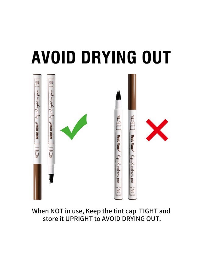 Eyebrow Pen, Liquid Eyebrow Pen, Waterproof Brow Pencil With Micro-Fork Tip, Smudgeproof Long Lasting Fine Sketch Microblading Pen, Reddish Brown