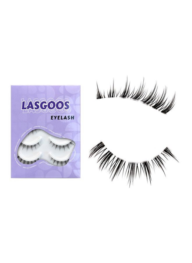 Fake Eyelashes Natural Look False Eye Lashes Daily Strip Cross Short Clear Band Lashes Invisible Thin Band Cute Lash For Wedding Daily Work Party Salon Eye Makeup 5 Pairs