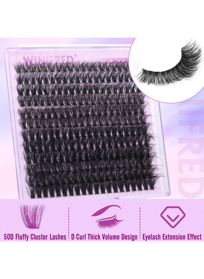 Cluster Eyelash Extensions Fluffy Wispy Lash Clusters Thick Volume Individual Lashes 50D Lash Extension D Curl Eyelash Clusters 16Mm Diy Faux Mink Eyelash Extension (240Pcs)