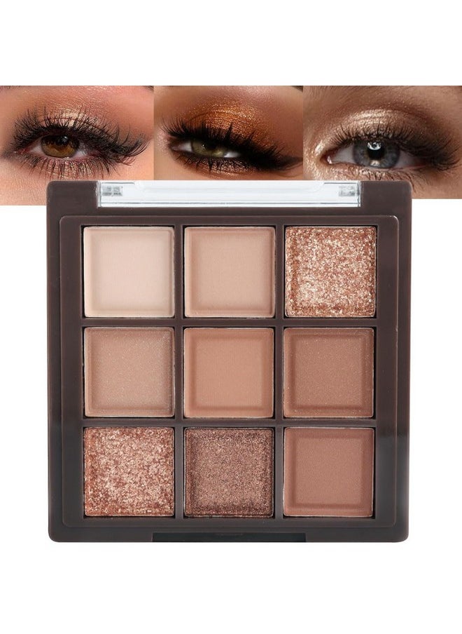 9 Colors Nude Champagne Gold Matte Shimmer Eyeshadow Palette For Eye Makeup,High Pigmented Brown Eye Shadow Primers Powder Palet De Sombras De Ojos-06#