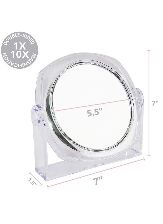 Clear Vanity Mirror, 1X/10X M821 Mirror Clear Acrylic 6.5 Inch (Pack Of 1)