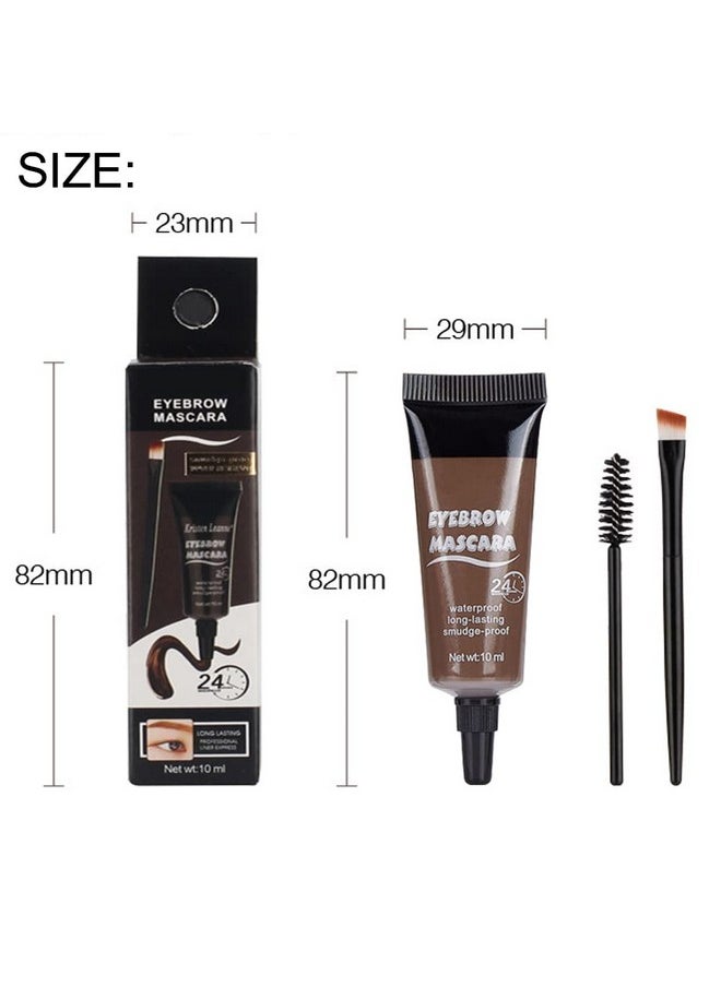 Tinted Thickening Eyebrow Mascara With Two Eyebrow Brushes,Brow Fast Sculpt,Waterproof,Transfer-Proof,Eyebrow Tinting Kit- Cruelty Free - Light Medium Brown (2 Pack) (02 Reddish Brown)