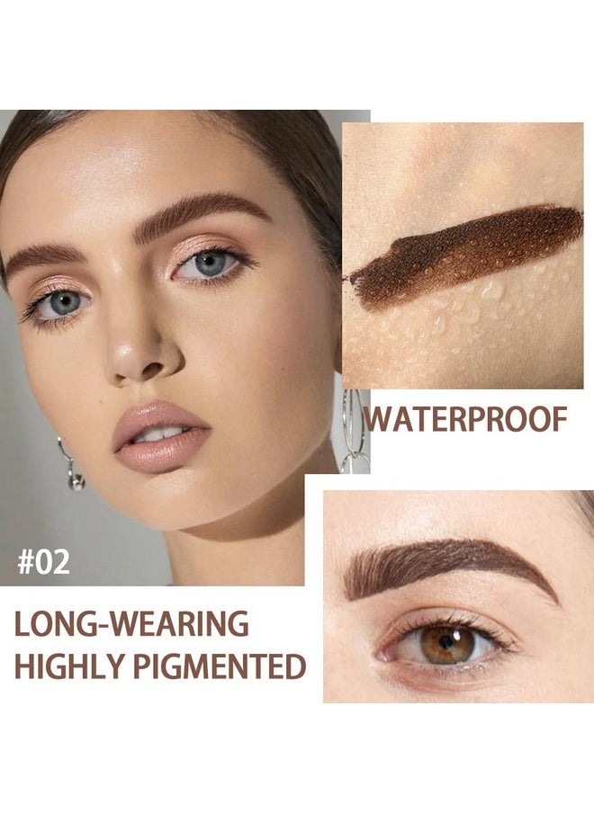 Tinted Thickening Eyebrow Mascara With Two Eyebrow Brushes,Brow Fast Sculpt,Waterproof,Transfer-Proof,Eyebrow Tinting Kit- Cruelty Free - Light Medium Brown (2 Pack) (02 Reddish Brown)