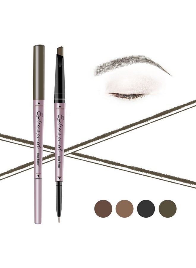 Double Ended Eyebrow Pencil, Waterproof Natural Brow Enhancing Pen, Long Lasting Eye Makeup, Pack Of 1, Khaki Brown