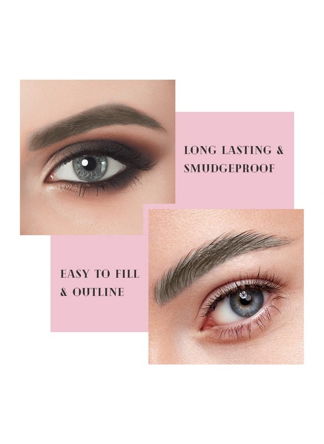 Double Ended Eyebrow Pencil, Waterproof Natural Brow Enhancing Pen, Long Lasting Eye Makeup, Pack Of 1, Khaki Brown