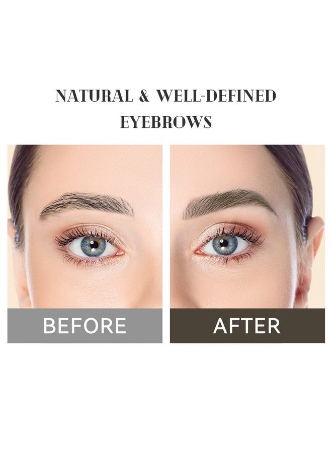 Double Ended Eyebrow Pencil, Waterproof Natural Brow Enhancing Pen, Long Lasting Eye Makeup, Pack Of 1, Khaki Brown