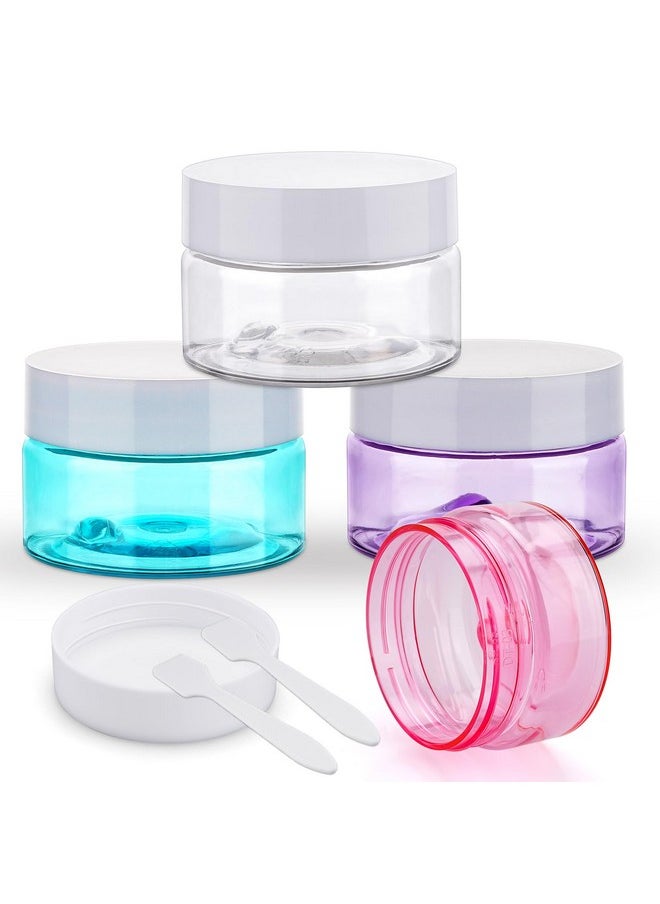 Travel Jars Containers Cream Jars For Toiletries Tsa Approved 1Oz 4 Pack Refillable Cosmetic Containers Leak-Proof Plastic Travel Size Containers With Lid For Makeup Cosmetics (4Color)