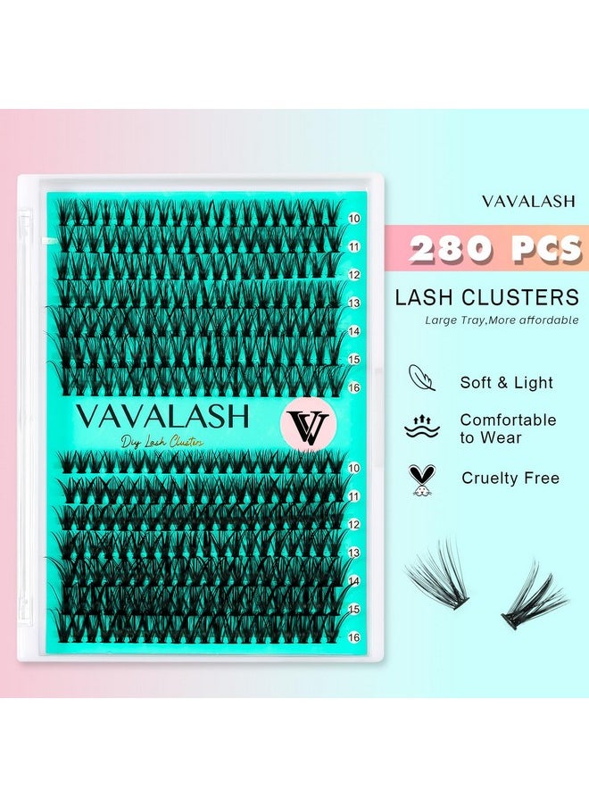 Diy Lash Extension Kit 280 Clusters Individual Lashes Kit 30D 40D 0.07D-10-16Mm Lash Clusters, Lash Bond And Seal, Lash Tweezer For Diy Eyelash Extension At Home（Kit-30D+40D-0.07D-10-16Mix）