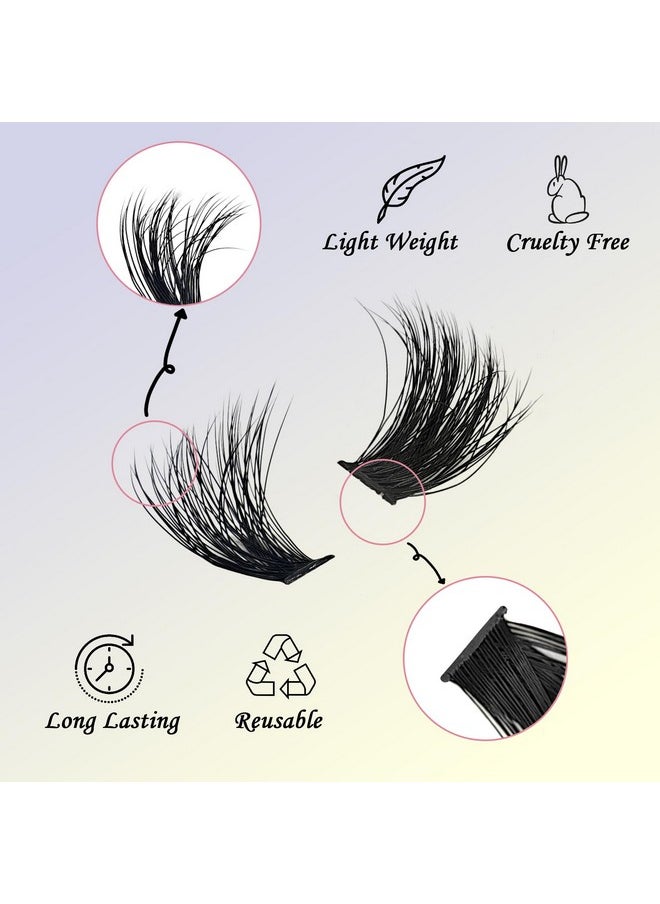 Lash Clusters Mikiwi 80D+100D Thick Eyelash Clusters 10-18Mm Wispy Cluster Eyelash Extension Diy Individual Lashes(80D+100D,9-18Mm)