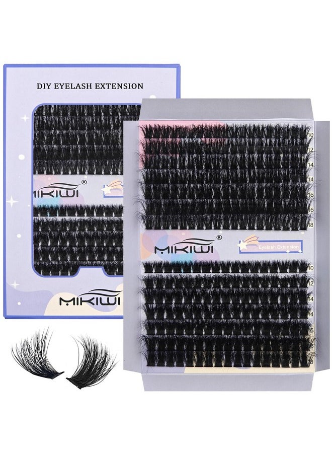 Lash Clusters Mikiwi 80D+100D Thick Eyelash Clusters 10-18Mm Wispy Cluster Eyelash Extension Diy Individual Lashes(80D+100D,9-18Mm)