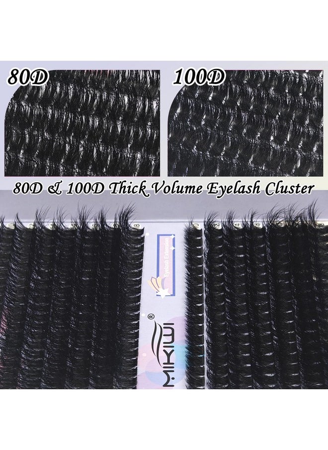 Lash Clusters Mikiwi 80D+100D Thick Eyelash Clusters 10-18Mm Wispy Cluster Eyelash Extension Diy Individual Lashes(80D+100D,9-18Mm)