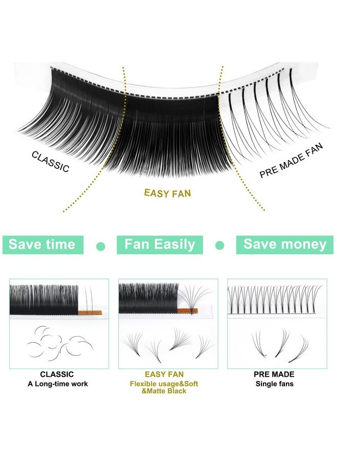 Lash Extension Easy Fan Volume Lashes .03 .05 .07 .10 Easy Fan Lashes 9 To 25 Mm Rapid Blooming Eyelash Extensions Flowering Volume Lash Extensions Mix Tray(D-0.07,9-16Mix)