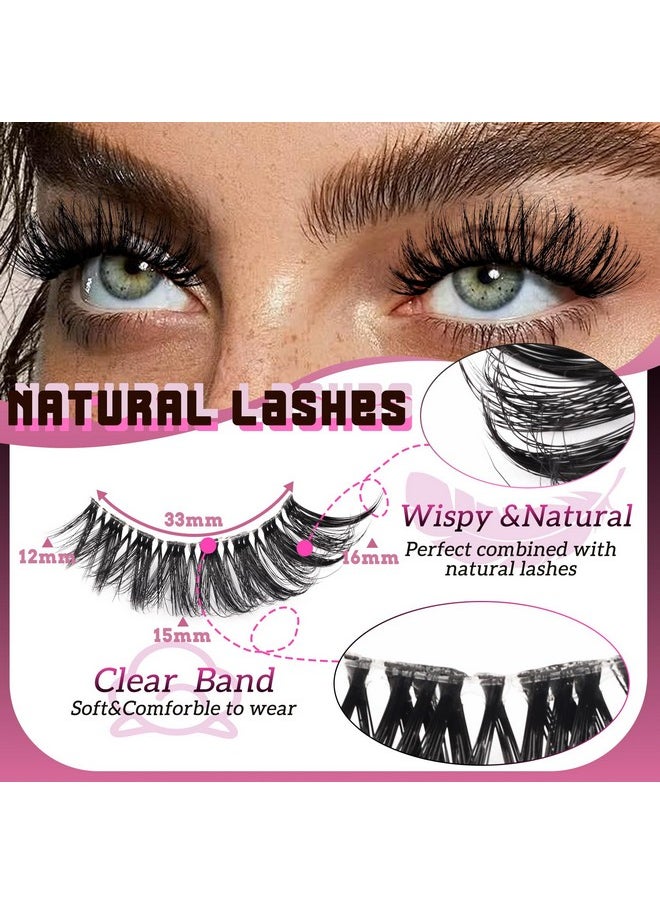 Lashes Natural Look False Eyelashes 8 Pairs Pack Wispy Lashes With Clear Band 3D Fake Eyelashes | Style 04