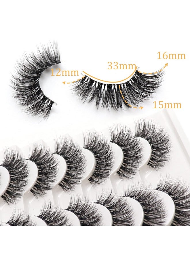 Lashes Natural Look False Eyelashes 8 Pairs Pack Wispy Lashes With Clear Band 3D Fake Eyelashes | Style 04