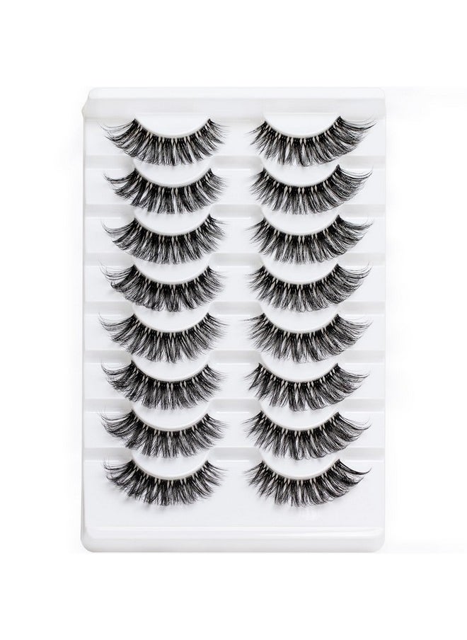 Lashes Natural Look False Eyelashes 8 Pairs Pack Wispy Lashes With Clear Band 3D Fake Eyelashes | Style 04