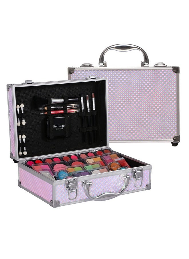 Makeup Kit For Girls And Women - Full Starter Cosmetics Set With Eye Shadow Palette Lip Balm Blush Lip Gloss Brush Lip & Eye Pencil And Mirror