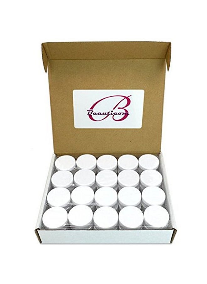 (Quantity: 20 Pieces) Beauticom 10G/10Ml Round Clear Jars With White Lids For Small Jewelry, Holding/Mixing Paints, Art Accessories And Other Craft Supplies - Bpa Free