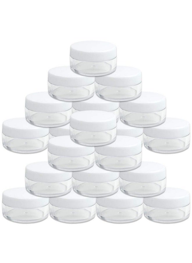 (Quantity: 20 Pieces) Beauticom 10G/10Ml Round Clear Jars With White Lids For Small Jewelry, Holding/Mixing Paints, Art Accessories And Other Craft Supplies - Bpa Free