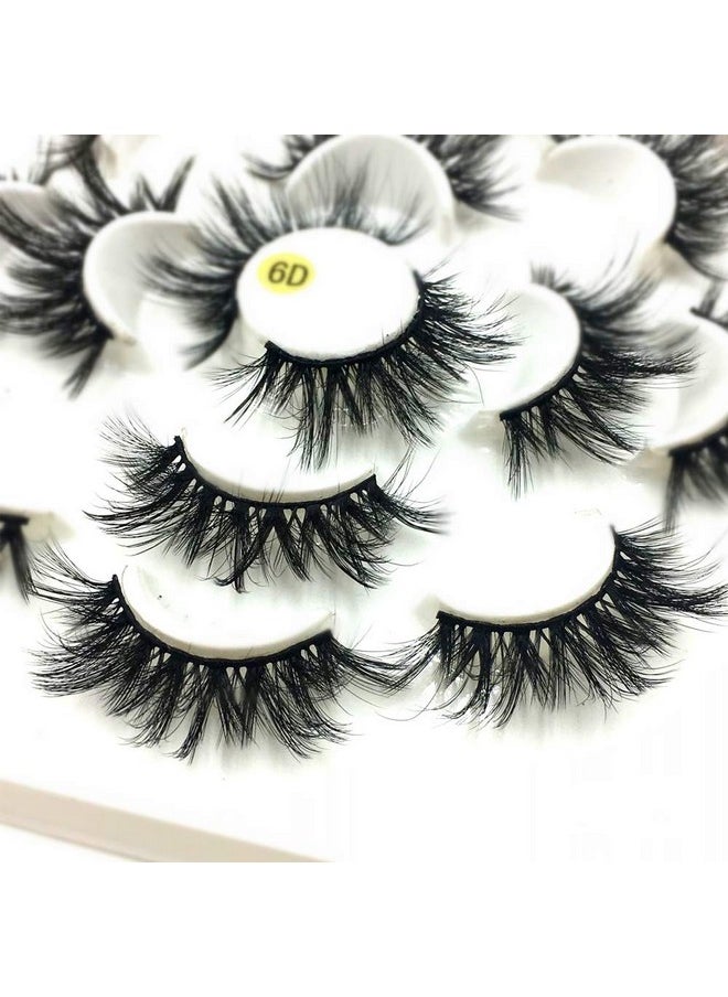 False Eyelashes Fluffy Faux Mink Lashes 3D Wispy Lashes 7 Pairs Pack Dramatic Long Thick Volume Fake Eye Lash Multipack