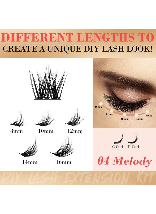 Cluster Eyelash Extensions 180 Pcs Cluster Lashes Wispy Diy Individual Lashes Cluster Super Thin Band Eyelash Clusters Soft Mink False Eyelashes Mixed Tray(C-8-16Mix)