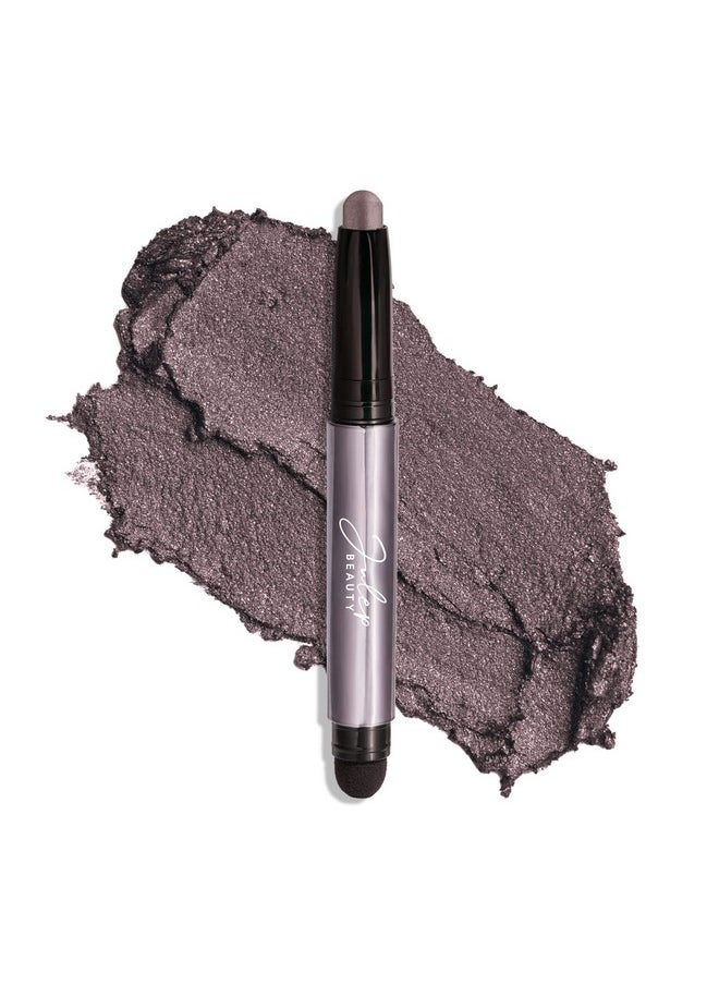 Eyeshadow 101 Crème-To-Powder Waterproof Eyeshadow Stick - Smoky Amethyst Shimmer - Long-Lasting, Crease-Proof, Rich Purple Shimmer Cream Eyeshadow With Built-In Smudger