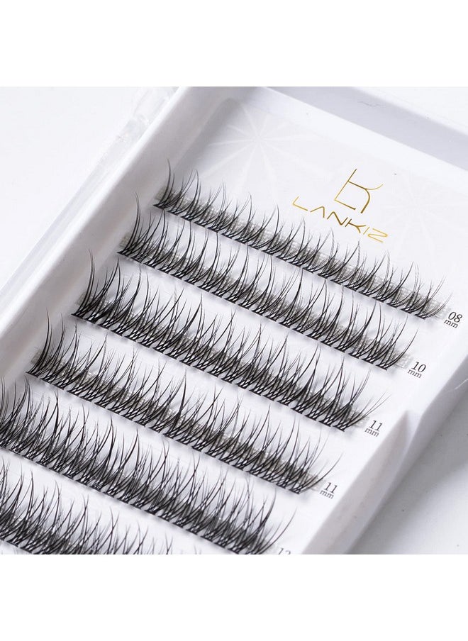 Individual Lashes Natural Cluster Lashes 12 Roots C Curl 0.1Mm Thickness 8-14Mm Mix Faux Mink Diy Individual Eyelashes 160 Pcs (Cluster-27)