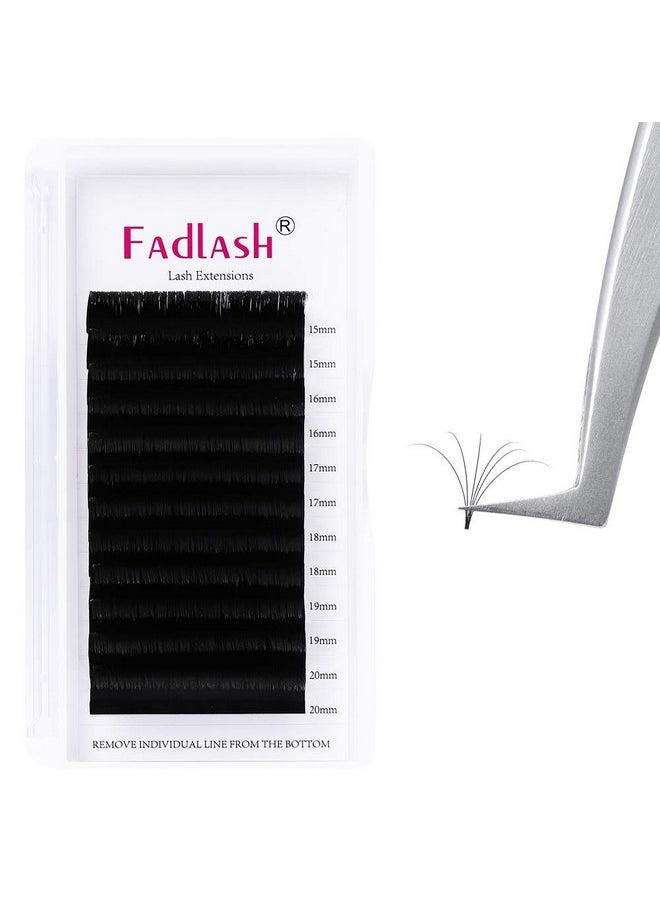 Eyelash Extensions Lashes D Curl Lash Extensions Mixed Tray 15-20Mm 0.07 Soft Easy Fan Volume Lashes Supplies (0.07-D, 15~20Mm Mix)