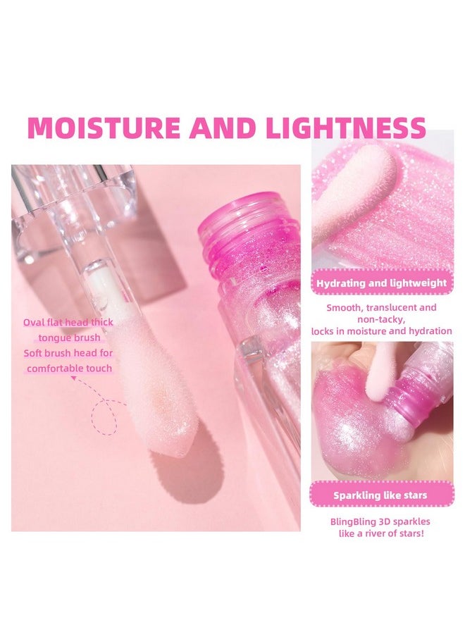 Hydrating Shimmer Lip Glow Oil, Color Changing Tint, Moisturizing Lip Oil, Glossy Transparent Plumping Lip Gloss, Tinted Lip Oil For Lip Care 0.23 Oz #Q2394-03