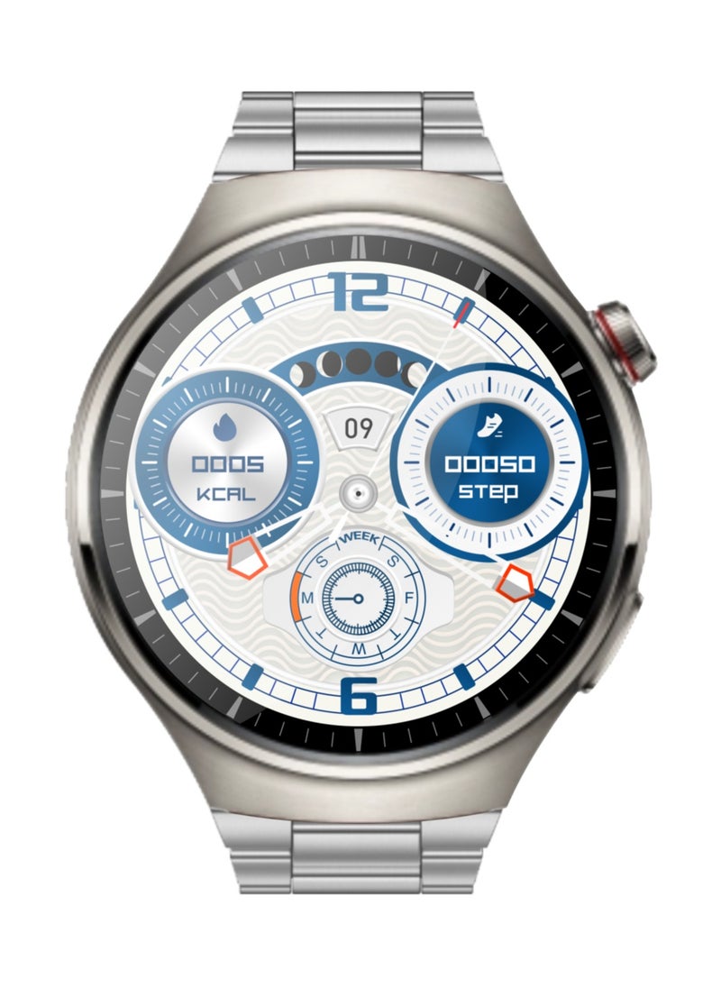 WATCH 4 Pro Silver Chain Edition – The Ultimate Smartwatch with 1.62'' AMOLED Display, 2 Extra Straps for Elegant Style, Performance, and Everyday Sophistication