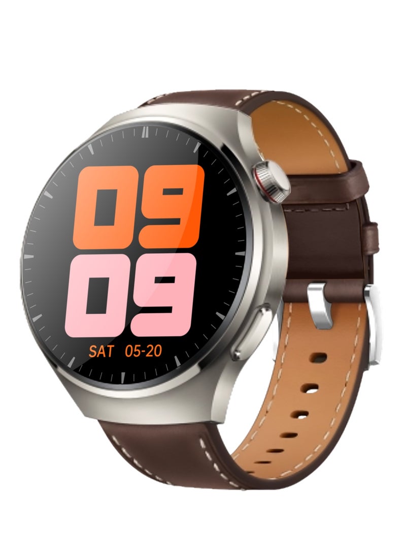 WATCH 4 Pro Formal Edition Brown Strap Silver Dial – The Ultimate Smartwatch with 1.62'' AMOLED Display, 2 Extra Straps for Versatile Style, Performance, and Everyday Adventure