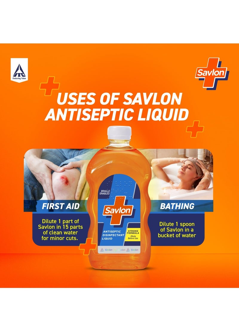 Savlon Antiseptic Disinfectant Liquid for First Aid, 1000ml, Personal Hygiene, and Home Hygiene, Antiseptic for Bathing, Laundry, First Aid & Shaving