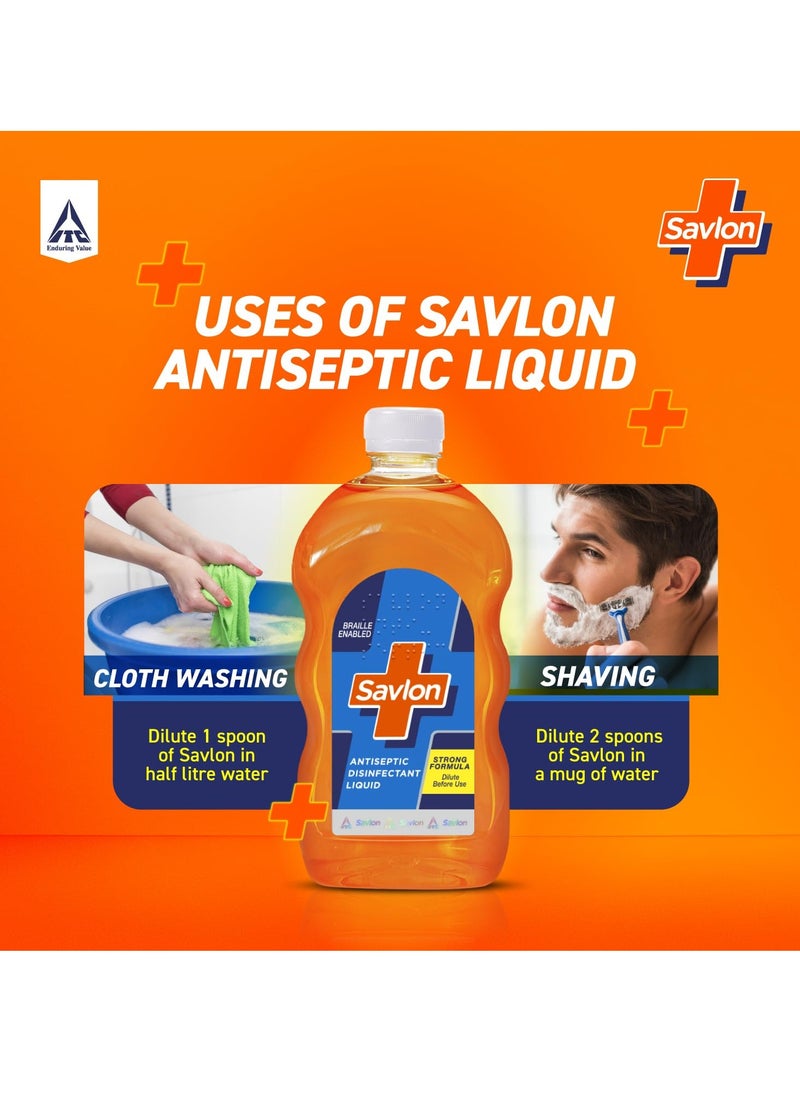 Savlon Antiseptic Disinfectant Liquid for First Aid, 1000ml, Personal Hygiene, and Home Hygiene, Antiseptic for Bathing, Laundry, First Aid & Shaving