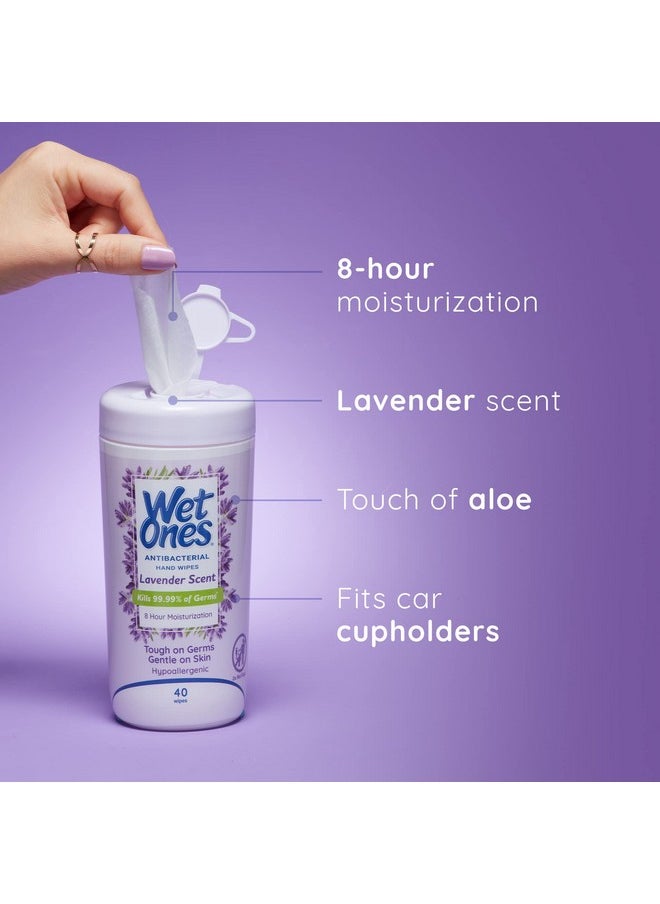 Antibacterial Hand Wipes, Lavender Wipes | Antibacterial Wipes, Moisturizing Wipes | 40 Ct. Canister