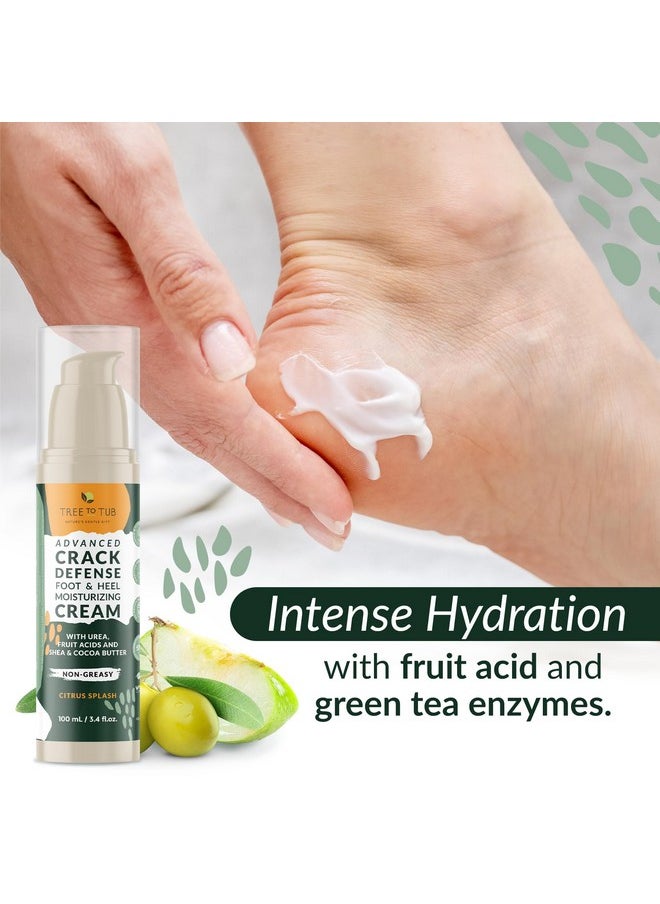 Foot Cream For Dry Cracked Heels And Feet - Foot Lotion For Dry Cracked Feet, Non-Greasy Foot Moisturizer Urea Cream W/Softening Shea Cocoa Butter, Citrus Foot Care For Women & Men