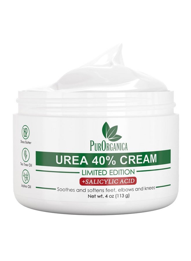 Urea 40% Cream Plus Salicylic Acid - Limited Edition - Foot Cream For Thick, Cracked, Rough, Dead & Dry Skin Corn And Callus Remover Toenail Softener, Moisturizer For Feet Hands And Knees