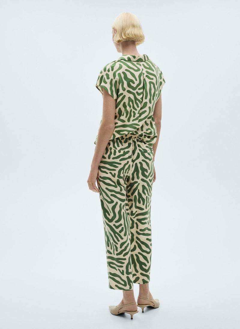 Printed Straight Trousers