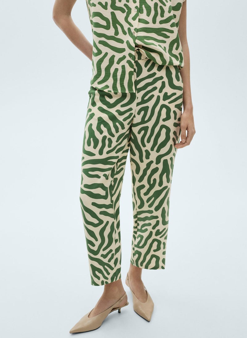 Printed Straight Trousers