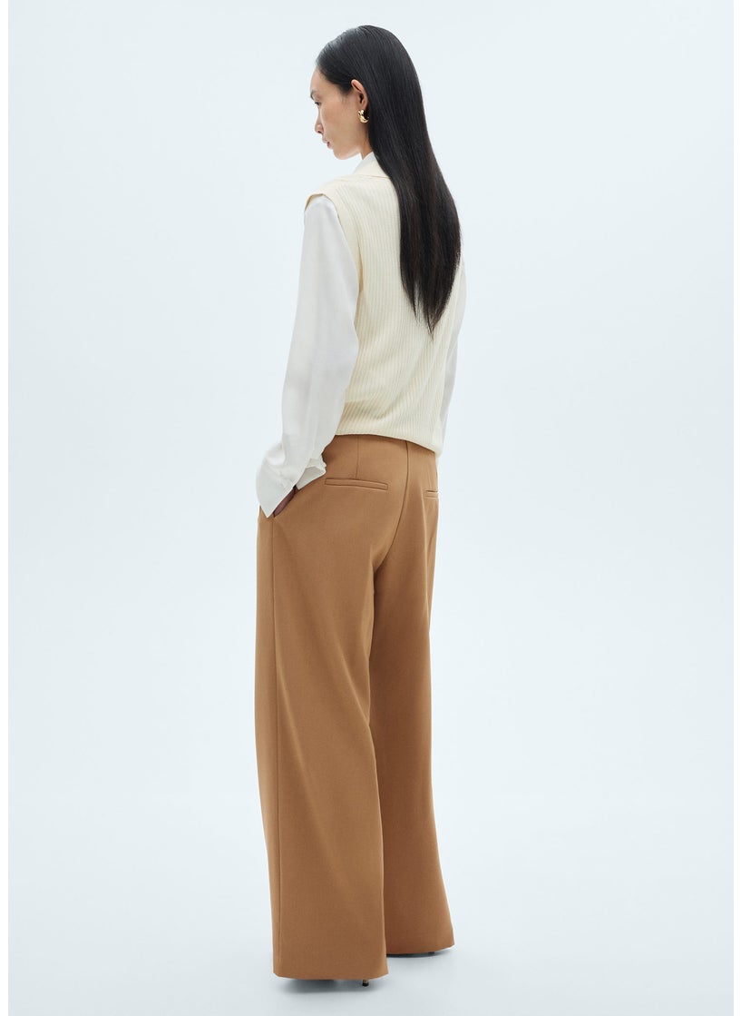 Wideleg Pleated Trousers