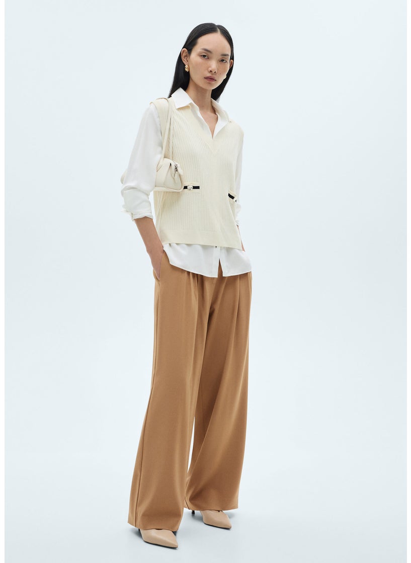 Wideleg Pleated Trousers