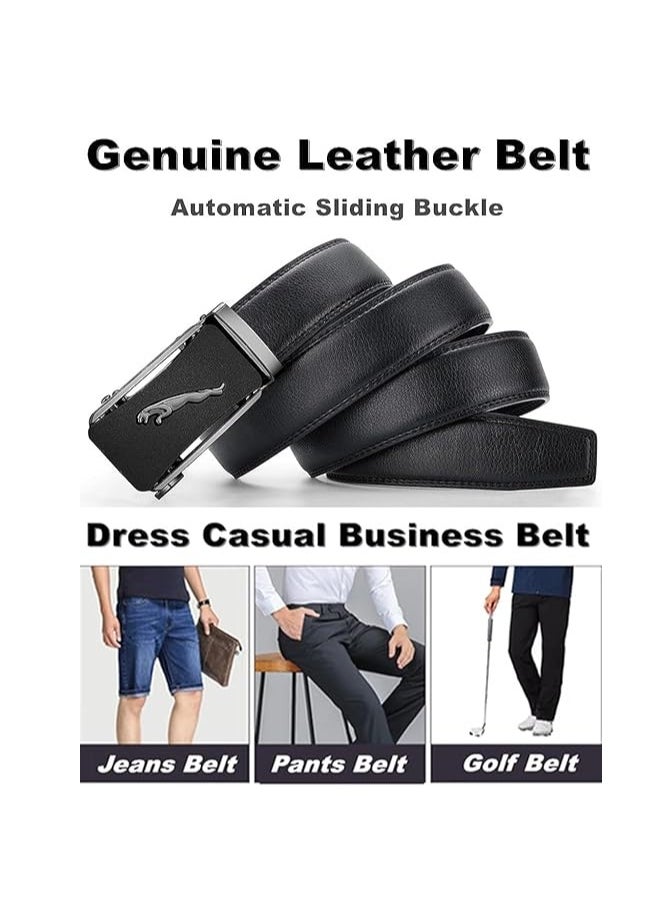 Genuine Leather Belt for Men with Easier Adjustable Autolock Buckle Micro Adjustable Belt Fit Everywhere  Formal and Casual  Elegant Gift Box