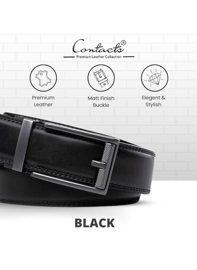 Genuine Leather Belt for Men with Easier Adjustable Autolock Buckle Micro Adjustable Belt Fit Everywhere  Formal and Casual  Elegant Gift Box